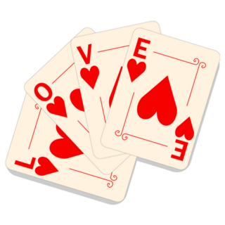 Playing Cards With Hearts Love Sticker