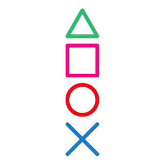 Playstation Glitch Cross Triangle Square Circle Sticker