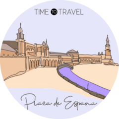 Plaza De Espana Landmark In Sevilla, Spain Travel Sticker