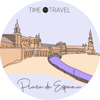 Plaza De Espana Landmark In Sevilla, Spain Travel Sticker
