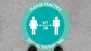 Please Practice Social Distancing Circle Floor Sticker