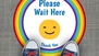 Please Wait Here Rainbow Circle Floor Sticker