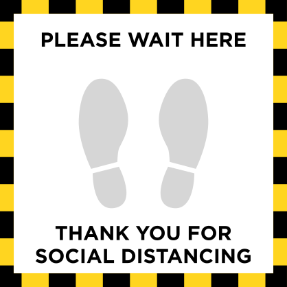 Please Wait Here Square Floor Sticker