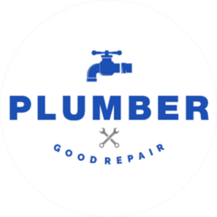Plumber Good Repair Blue Logo Sticker