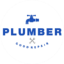 Plumber Good Repair Blue Logo Sticker