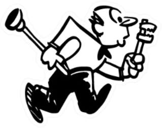 Plumber In A Hurry - Retro Art Sticker