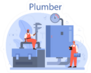 Plumber Lettering Above Conceptual Illustration Sticker