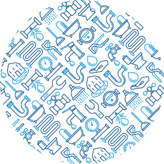 Plumbing Seamless Pattern With Concepts Sticker