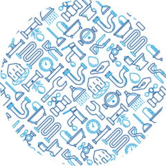 Plumbing Seamless Pattern With Concepts Sticker