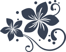 Plumeria Flower With Swirls And Dots Sticker