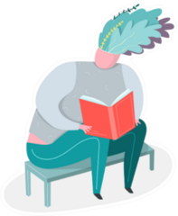 Plump Man Reading Book Beautiful Mind Sticker