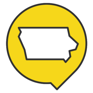 Pointer With Map Of Iowa Sticker