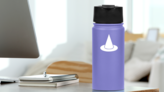 Pointy Witches Hat Sticker on a Water Bottle (New) example