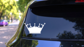 Poised Crown Sticker on a Rear Car Window (New) example