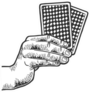 Poker Playing Cards In Hands Sketch Sticker