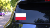 Poland Country Flag Sticker on a Rear Car Window (New) example