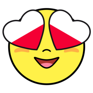 Poland Flag Hearts Glasses Emoji Icon Sticker