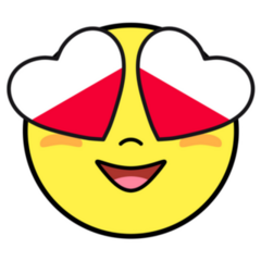 Poland Flag Hearts Glasses Emoji Icon Sticker
