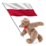 Poland Flag Held By cute Teddy Bear Sticker