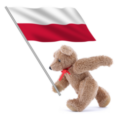 Poland Flag Held By cute Teddy Bear Sticker