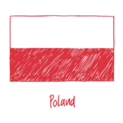 Poland Flag Marker Or Pencil Sketch Illustration Sticker