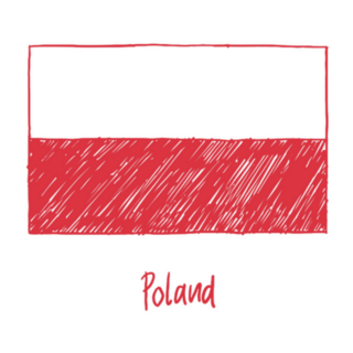 Poland Flag Marker Or Pencil Sketch Illustration Sticker