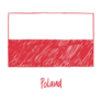 Poland Flag Marker Or Pencil Sketch Illustration Sticker