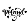 Poland Hand Lettering Hearts Sticker