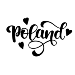 Poland Hand Lettering Hearts Sticker