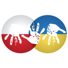 Poland Helps Ukraine In Solidarity Hand Print Sticker