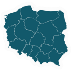 Poland Map Blue Color Sticker