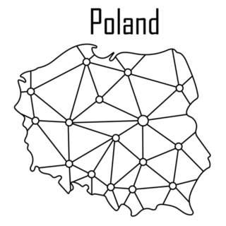 Poland Map Icon Lettering Sticker