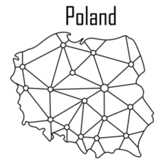 Poland Map Icon Lettering Sticker