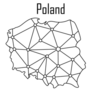 Poland Map Icon Lettering Sticker
