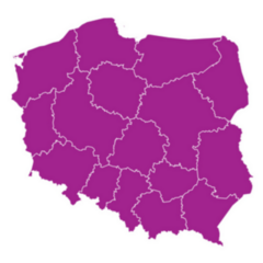 Poland Map Pink Color With Borders Sticker
