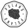 Poland Map Stamp Retro Postmark Sticker