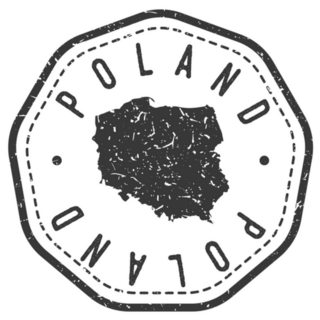 Poland Map Stamp Retro Postmark Sticker