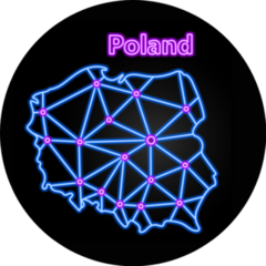 Poland Neon Map Sticker