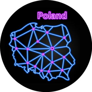 Poland Neon Map Sticker