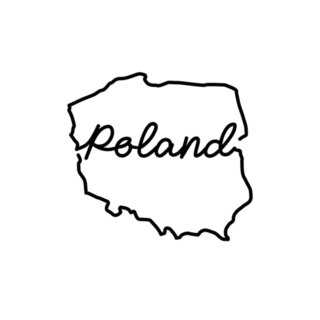 Poland Outline Map Handwritten Sticker