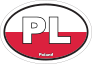 Poland Pl Flag Oval Sticker