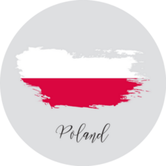 Poland Watercolor National Country Flag Icon Lettering Sticker