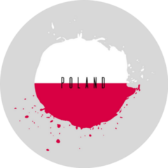 Poland Watercolor National Country Flag Icon Sticker