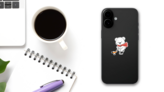 Polar Bear Ice Hockey/illustration Sticker on a Phone (New) example