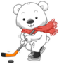Polar Bear Ice Hockey/illustration Sticker