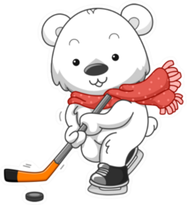 Polar Bear Ice Hockey/illustration Sticker
