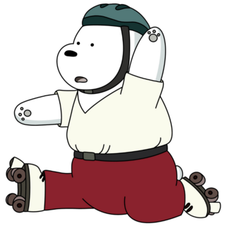 Polar Bear Rollerblading Sticker