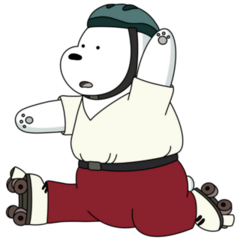 Polar Bear Rollerblading Sticker