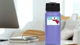 Polar Bear Selfie Sticker on a Water Bottle (New) example