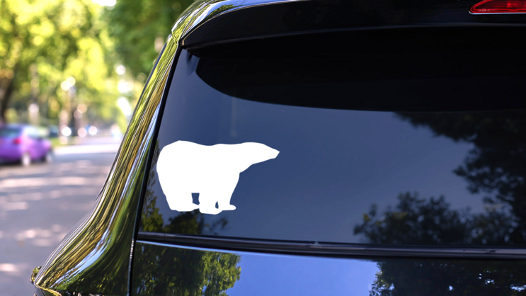 Polar Bear Silhouette Sticker on a Rear Car Window (New) example